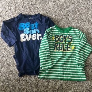 Okie Dokie Boys Tops “Boys Rule” Long Sleeve Tee Shirt “Best Son Ever” Size 18M